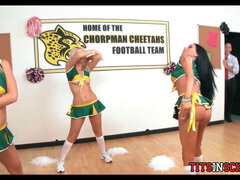 Cheerleaders in the locker room