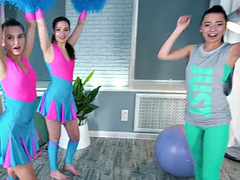POV - Emely Bender, Evelina Darling and Shelley Bliss  horny lesbian cheerleaders