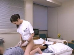 Japanese nurse handjob with surgical glove 2