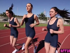 Lesbian eighteen years old athletes tasted vaginas after workout