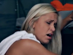 Hot blonde gets horny in prison