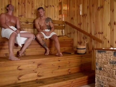 Nice Nubile with highly Ample Mammories with her 50yo Homies in Sauna