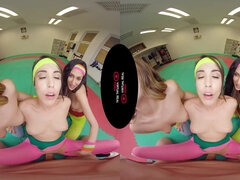 Group sex aerobics in (4K) 60fps - POV VR foursome in foursome gym