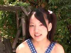 Comely small titted Japanese Mikako Abe in hot fingering porn video