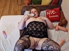 Belle grosse femme bgf, Rondelette, Extrême, Gode énorme, Masturbation, Chatte, Jouets