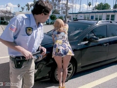 April O'neil fucks the security guard to get out of her parking ticket!