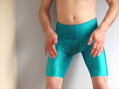 greased up bum in tight lycra then rip through for explosive jizm