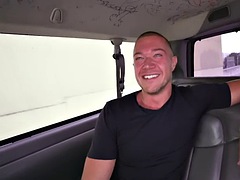 Str8 hunk picked up for gay fuck in the van