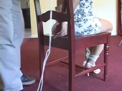 Tied amateur Blonde at homemade video