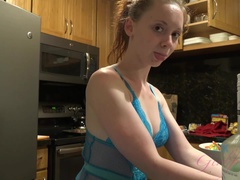 Athena Rayne cooks then makes you cum (POV Style)