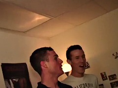 Str8 college stud hazed and fucked in 3 way for frat
