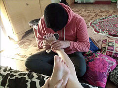female domination foot WORSHIP Slave Cleans My Heels Kisses My Feet & Toes - Nina Yo