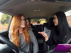 Jai James & Ryan Ryder teach hot ebony babe how to drive with their massive black boobs