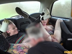 Extreme hardcore taxi threesome