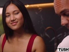 TUSHY Asian Stunner May Thai wants Hard Ass