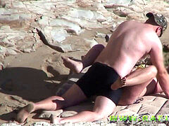 naked Couples Caught fucking on the Beach by hidden cam Camera