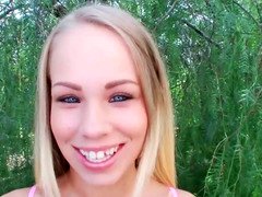 Blue eyed blonde took a stranger home to fuck him