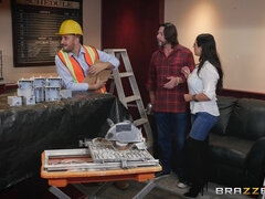 Angela White gets anal from cocky construction worker