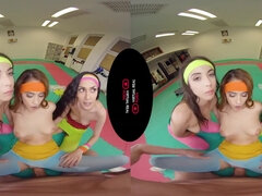 Yoga POV VR foursome porn after workout - naked euro teens