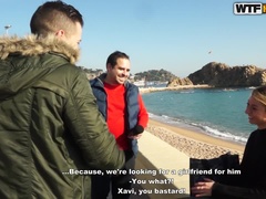 Blonde girl gives head on the beach