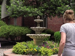 Petite Redhead Doing Photo Shoot By Water Fountain! - Petite Fountain(4K) - Petite fountain