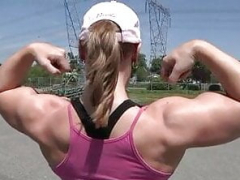 Wendy Flexing Biceps