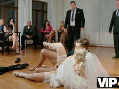 Watch this stunning blonde bride get her cuckold fiancee's hard cock in VIP4K!