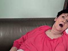 Granny-blowjob fucked in old pussy by stud until cum in mouth