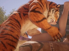 Hung Furry Tiger Gives Internal Creampie to Young Twink (Explicit Furry Gay Sex) - Wild Life Furries