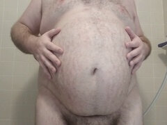 Belly inflation, belly bloating, shower inflation