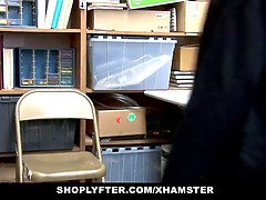 Shoplyfter Teen Pays Security For A Hot Shoplifting Session In The Backroom