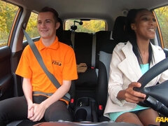 Fake Driving School - Ebony Learner Gets Stuck In The Seat 1 - Asia Rae
