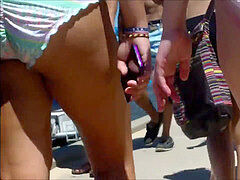 Candid Beach bikini Butt Ass West Michigan butt Sorority two