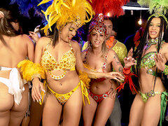 wild carnaval DP squirting party orgy