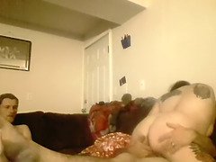 Big tittied wife gets nailed hard and hubby sucks big boner