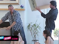 Teen Step Daughters Cadey Mercury & Lily Jordan Get Their Old Men's Cum All Over Their Faces