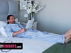 Katie Kush, the naughty live-in robot nurse, cures her horny owner's raging lust with a naughty doll play