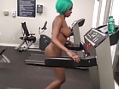 Fit Ebony Work Out Nude In Gym Then Gives Stranger Bj