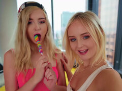 Lexi Lore and Natalia Queen shoot a sexy video for their fuck buddy