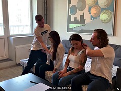 Lustful students came to rent an apartment and fucked