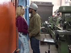 Blond Giving At Factory For Husband - Butt Sex