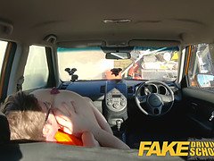 Alessa Savage gets a rough ride in her fake driving school - POV sex and creampie!
