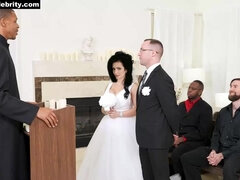 Boda - Denise milani in interracial wedding gangbang with cum on tits
