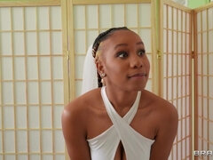 Asian Lulu Chu fucks ebony bride Jenna Foxx