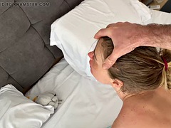 Sex obsessed wife gets fucked on vacation in the bedroom
