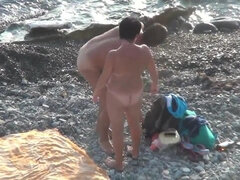A Stranger Passing By Took Off Nudist Lovemaking On The Beach