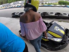 Cute Thai amateur teen girlfriend goes karting and videotaped after