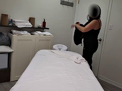 Emma, a flirty white MILF with big tits and a fat ass was looking for a special massage. I hope she liked the Asian cock