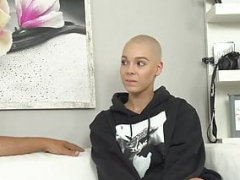 Bald head girl in casting make love dream