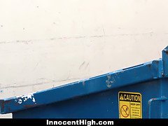 Skinny Cheerleader (Olivia Lua) Tied Up and Fucked By Janitor